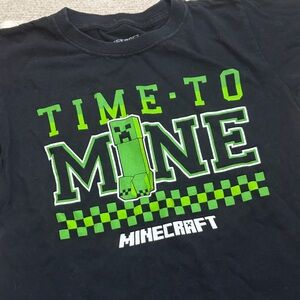 Minecraft Kids Black and Green Short Sleeve Tee